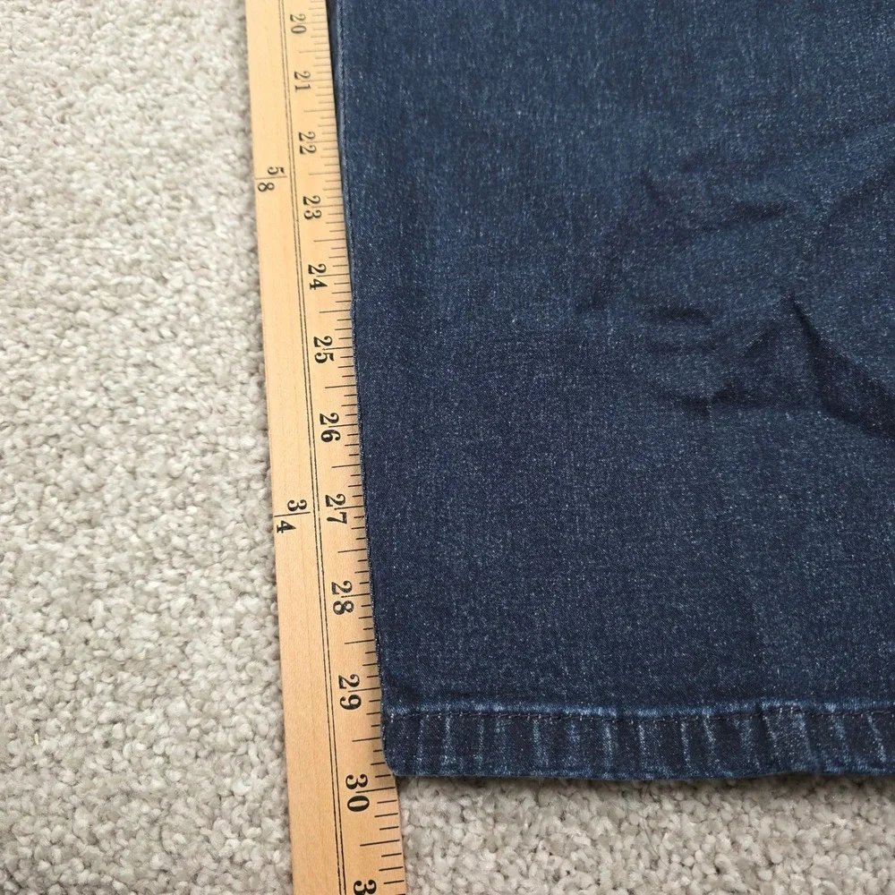 New Liz & Me Women 4X Dark Wash Stretch Denim Elastic Waist Pull On Pants 301112